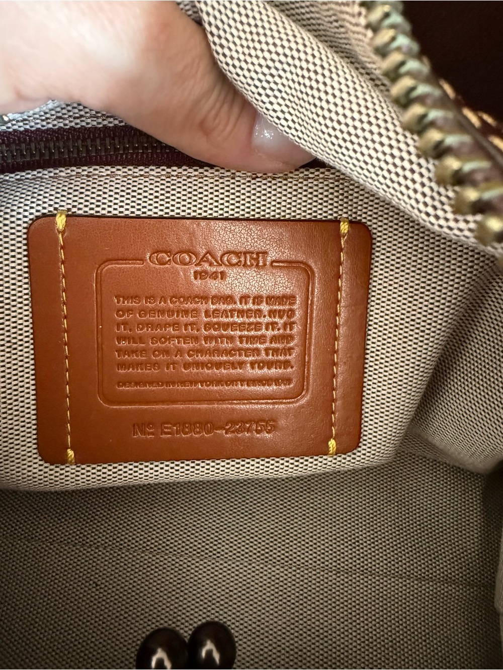 Coach 2nd Generation 1941 Rogue 31 Handbag Heather Grey/Oxblood Suede EXCELLENT - Picture 13 of 16